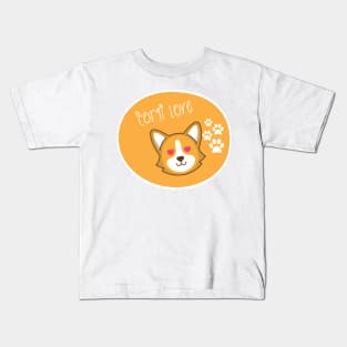 Corgi found his love Kids T-Shirt